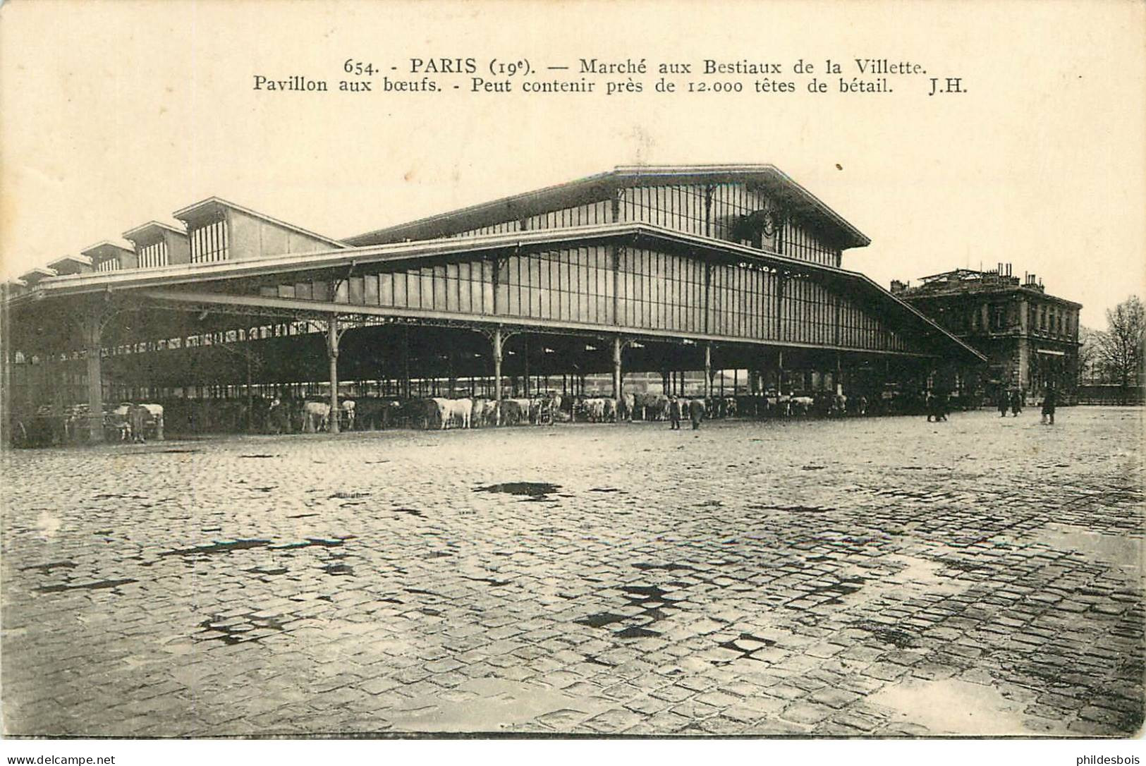 PARIS 19 arrondissement  Marché aux bestiaux de la Villette pavillon aux boeufs
