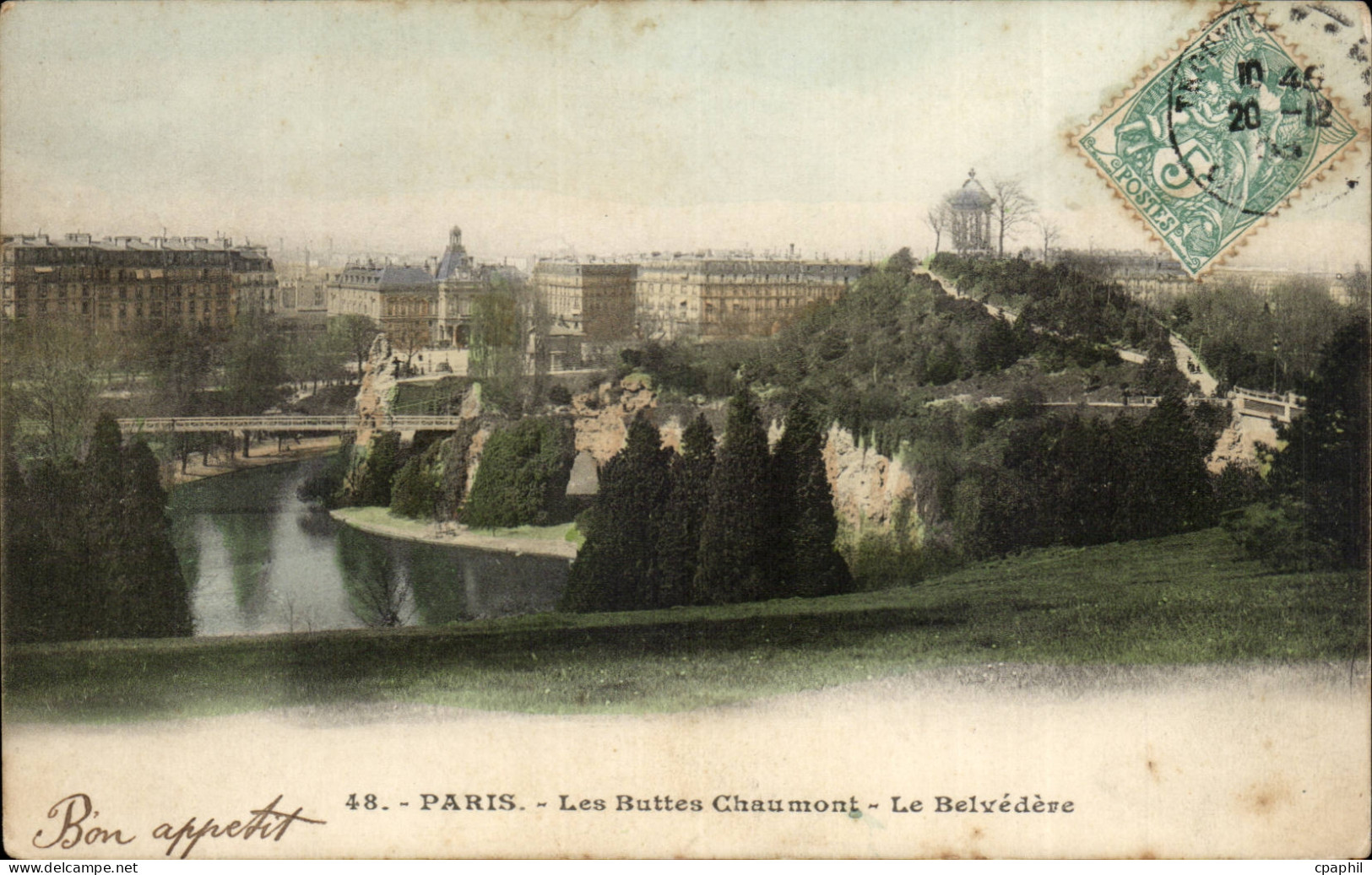 Paris - 19 - Buttes Chaumont - Belvedere CPA