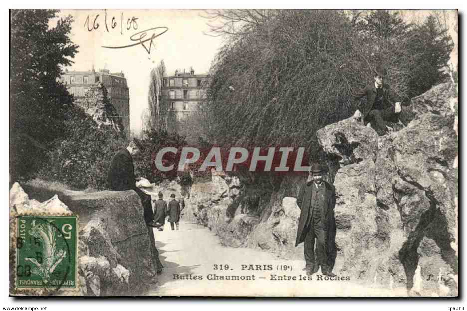 Paris 19 - Buttes Chaumont - Entree les Roches - CPA