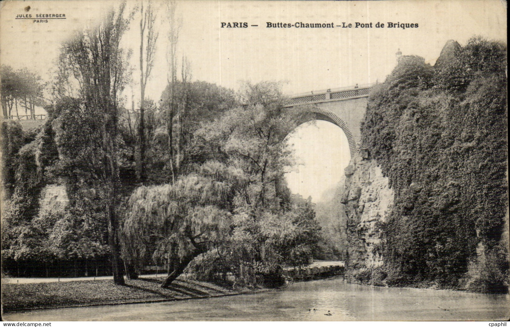Paris - 19 - Buttes Chaumont - Le Pont de Briques - CPA