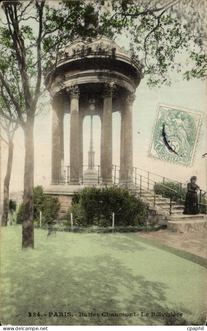 Paris - 19 - Parc du Buttes Chaumont - Le Belvedere - CPA