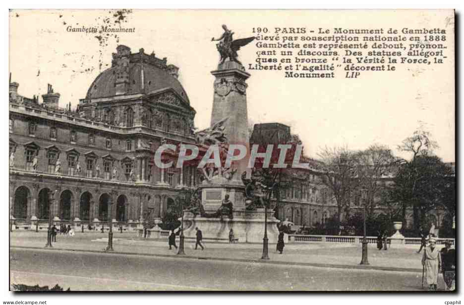 Paris - 20 - Le Monument de Gambetta - CPA