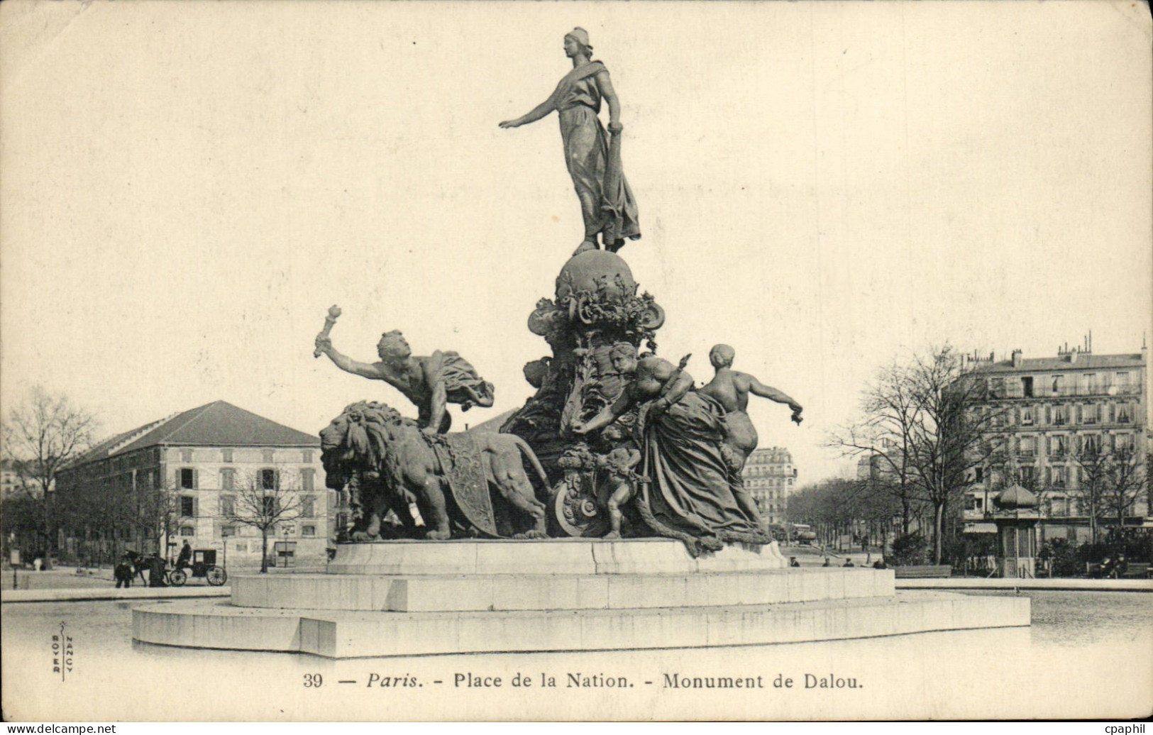 Paris - 20 - Place de la Nation - Monument de dalou - CPA
