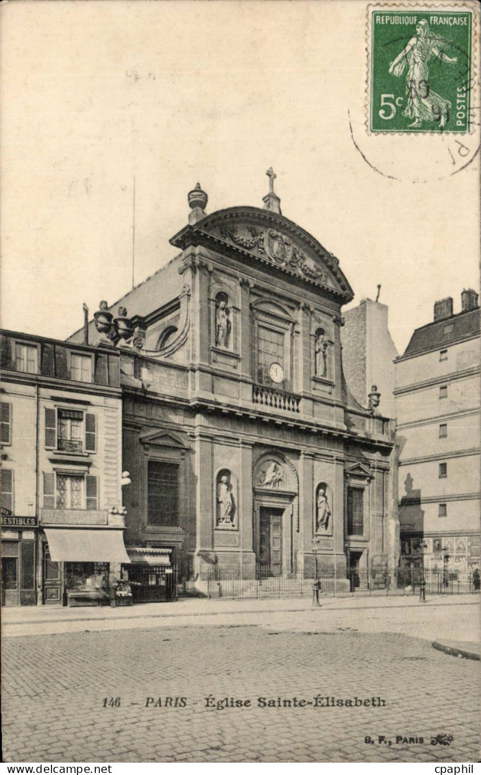 Paris 3 - Eglise Sainte Elisabeth - CPA