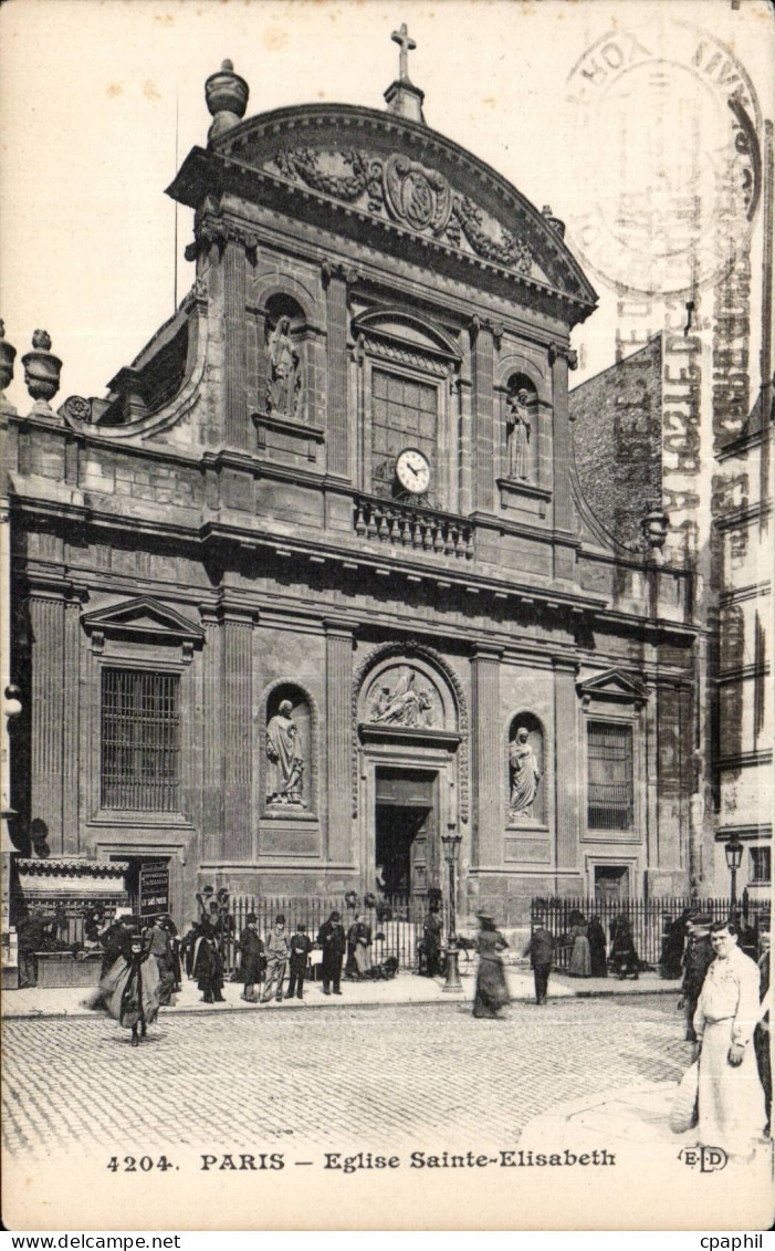 Paris - 3 - Eglise Sainte Elisabeth - CPA