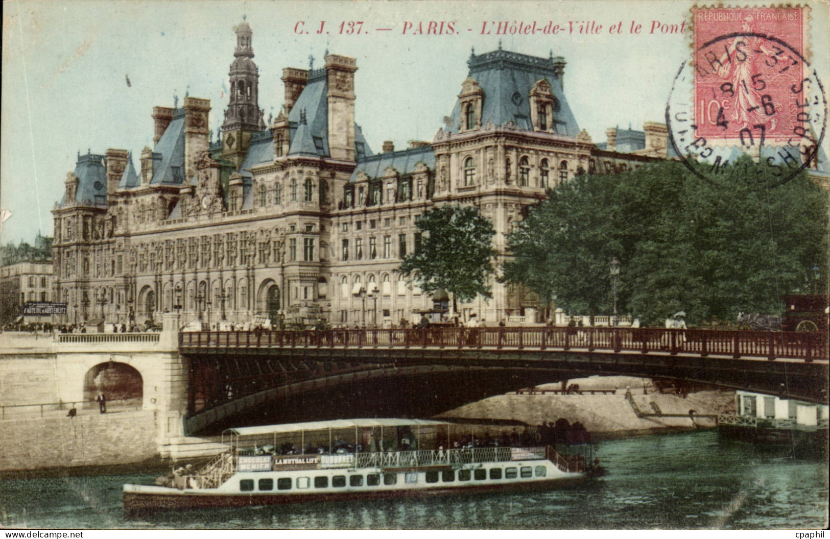 Paris - 4 - Hote de Ville - CPA