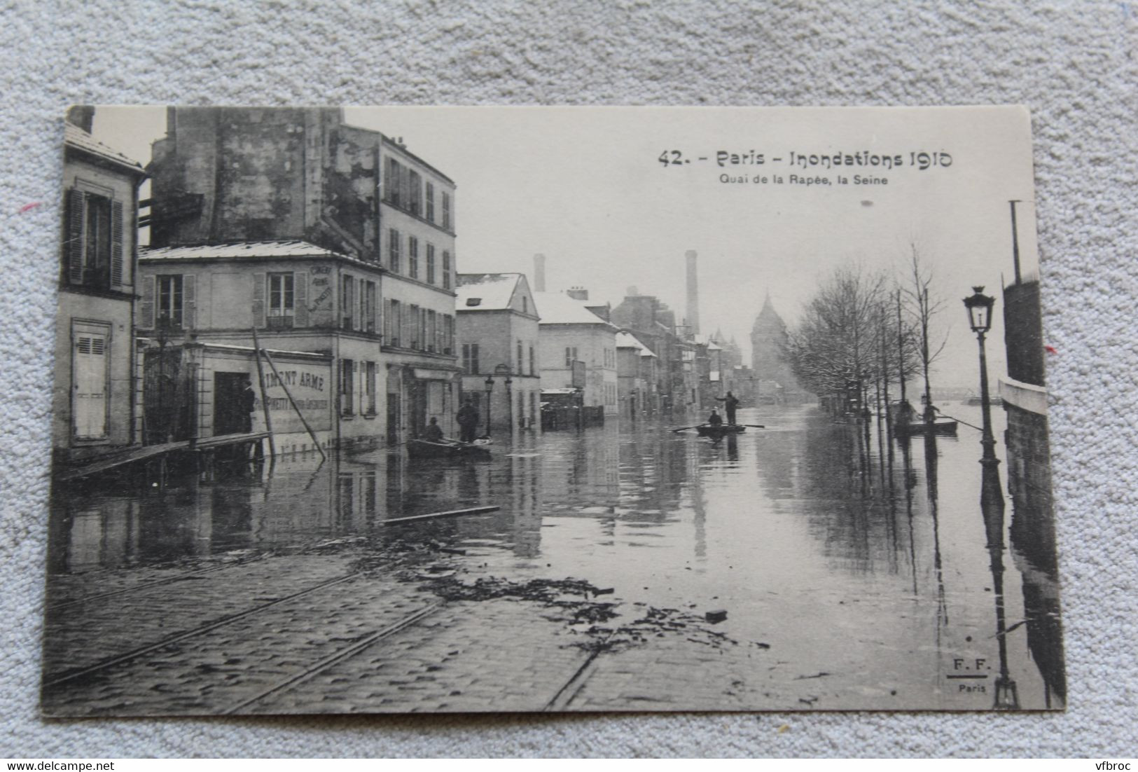 Paris 75, inondations de 1910, quai de la Rapée, la Seine