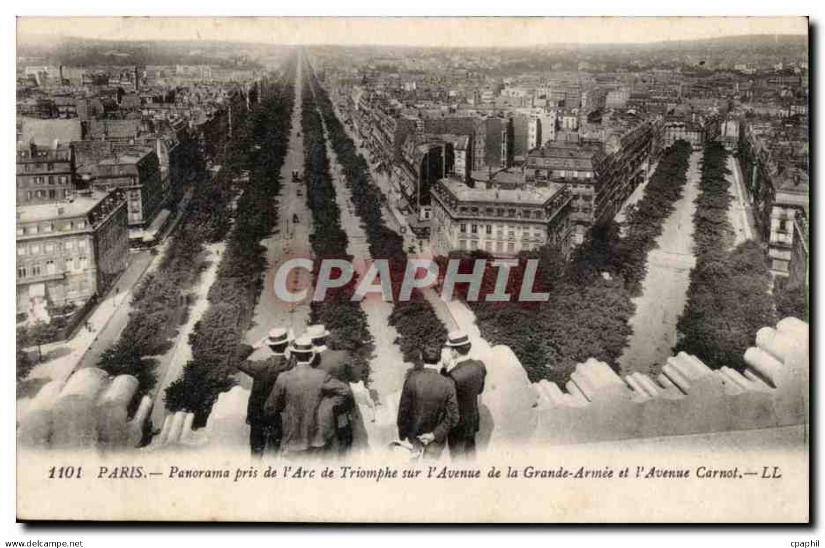 Paris - 8- Panorama pris de l'Arc de Triomphe - CPA