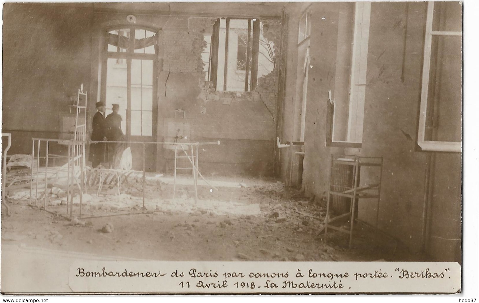 Paris - Bombardement de Paris par canons à longue portée "Berthas" - 19 Mars 1918 - La Maternité - Carte Photo