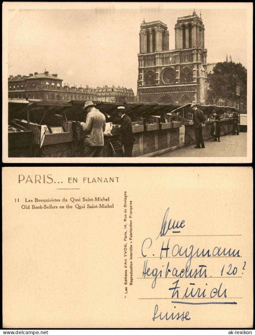 Paris Book-Sellers   Saint-Michel/Strassen Verkauf von Bücher, Notre-Dame 1933