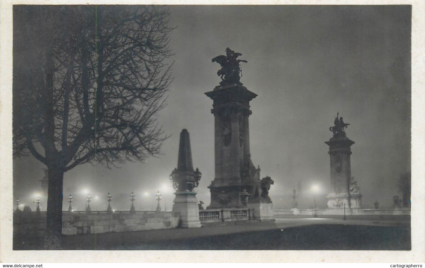 Paris by night cpsm Paris la nuit pont Alexandre III