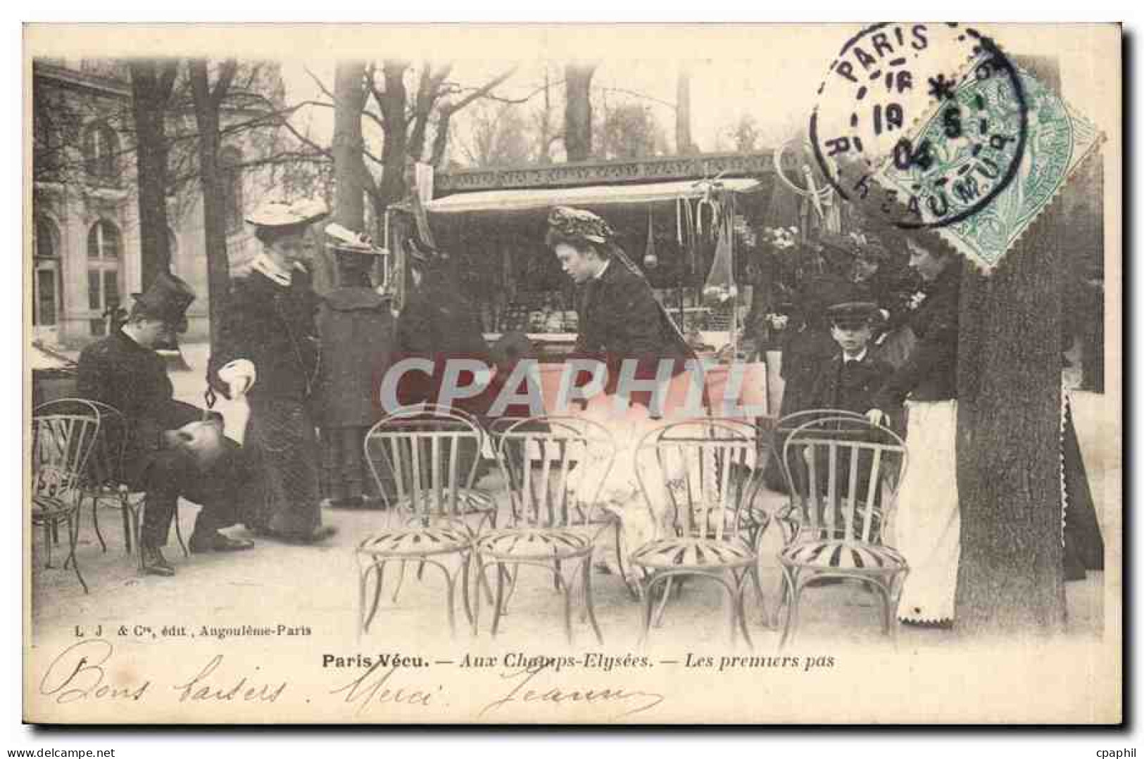 Paris CPA Aux Chgamps Elysees Les premiers pas (enfant) TOP