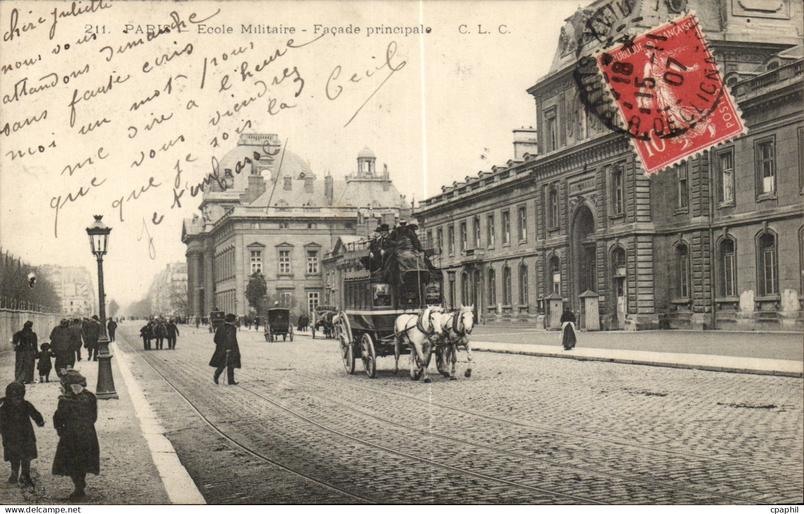 Paris CPA Ecole militaire Facade principale (militaria)
