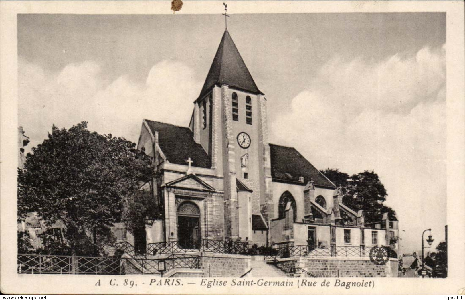 Paris CPA Eglise Saint Germain (rue de Bagnolet) 20eme