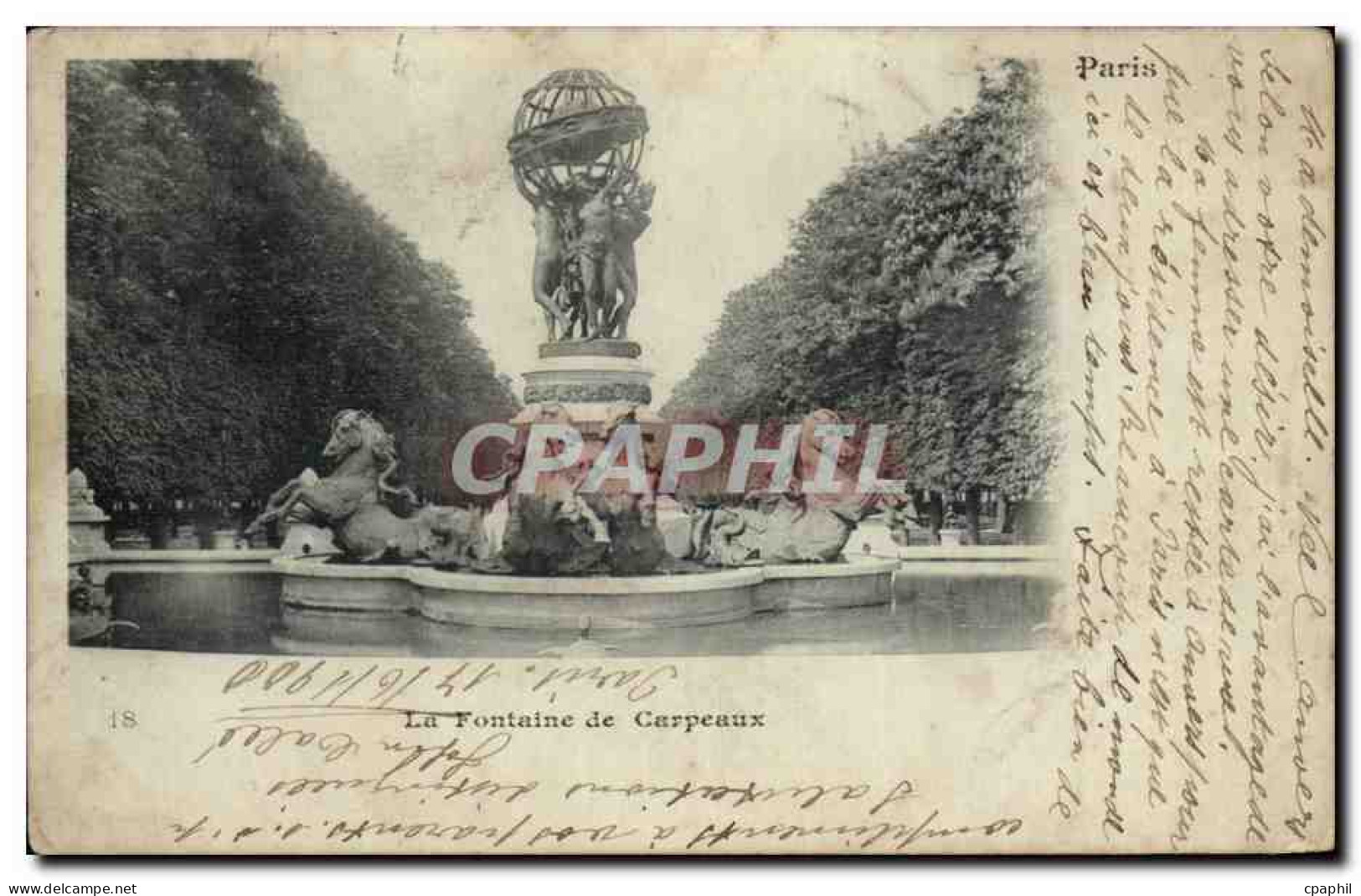 Paris CPA Fontaine de Carpeaux