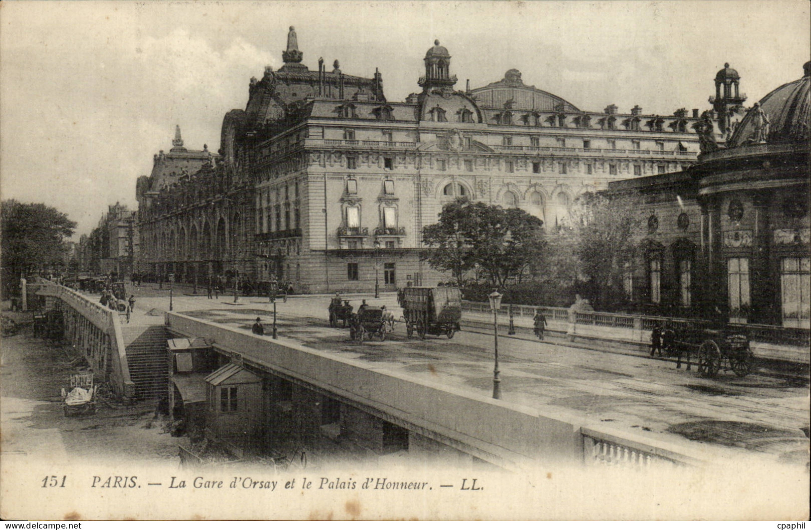 Paris CPA Gare d'orsay et le palais d'honneur