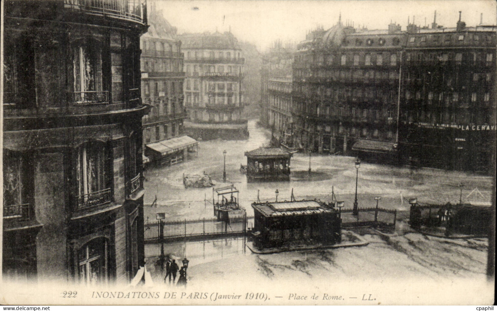 Paris CPA Inondations 1910 Place de Rome