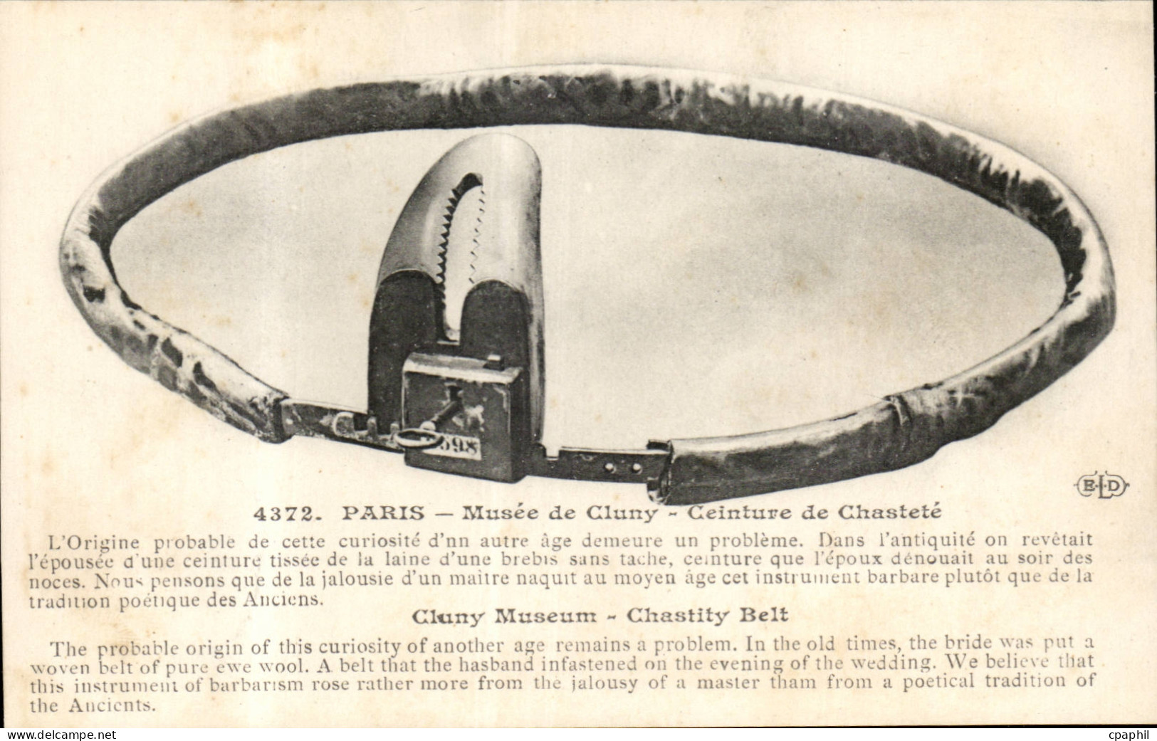 Paris CPA Musee de Cluny Ceinture de chastete