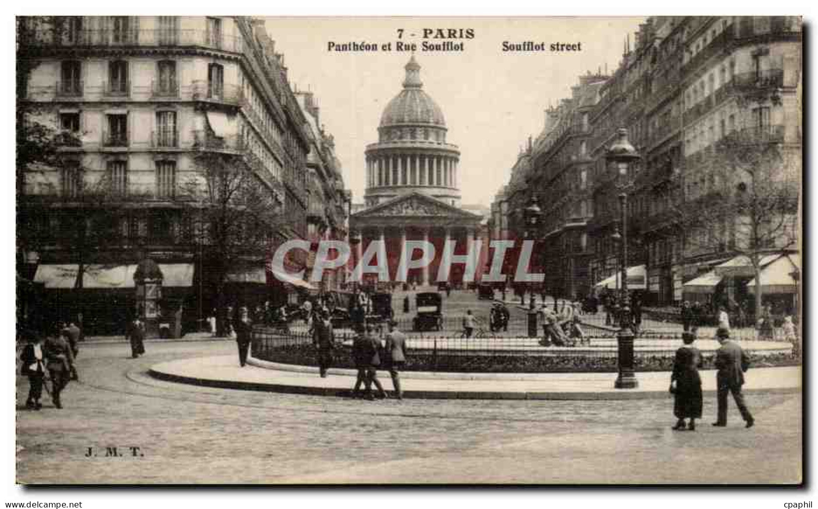 Paris CPA Pantheon et Rue Soufflot