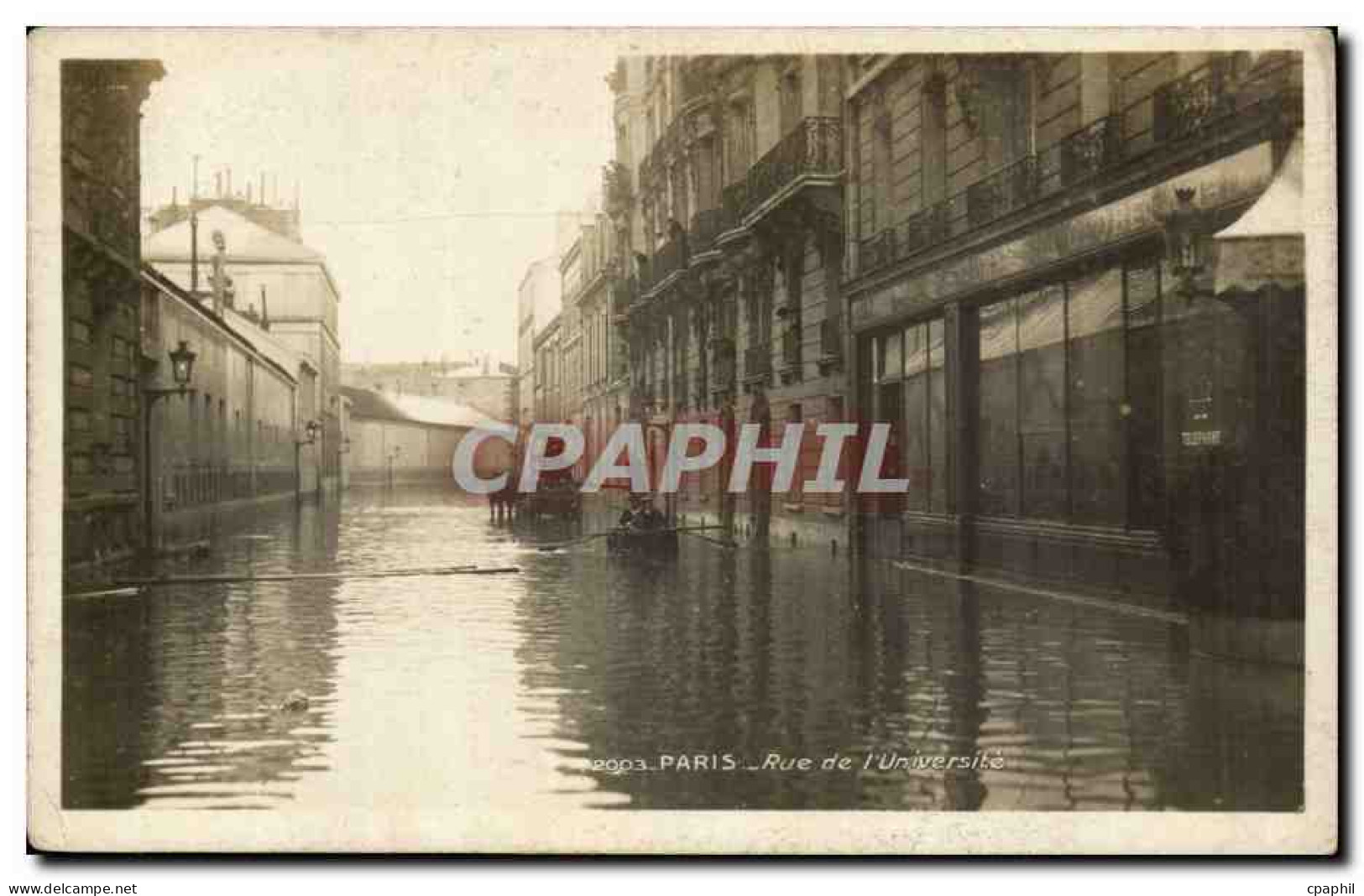 Paris CPA Rue de l'universite Inondations 1910