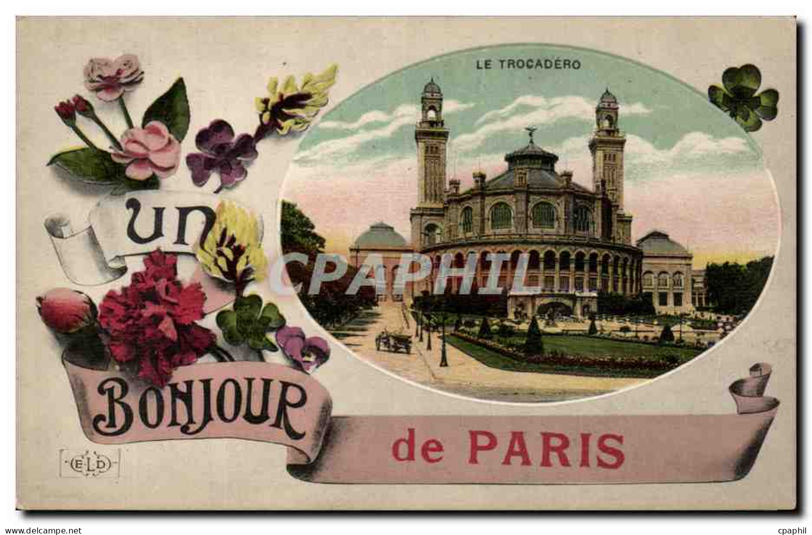 Paris CPA Trocadero Un bonjour de Paris