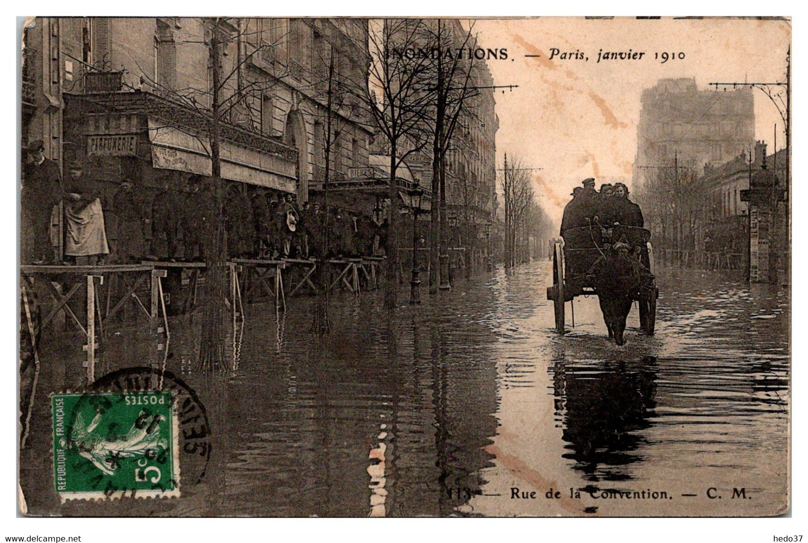 Paris - Crue de la Seine - Inondations de 1910 - Rue de la Convention