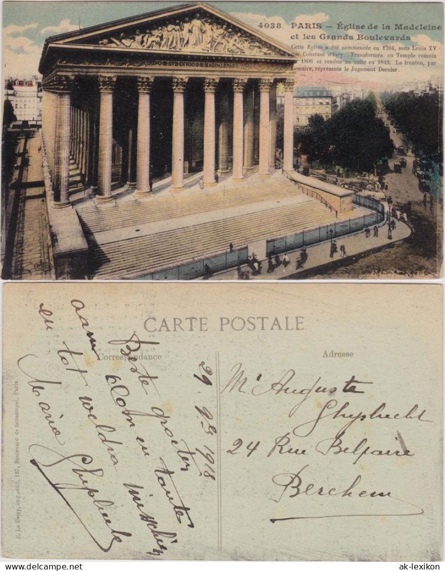 Paris Église de la Madeleine/Pfarrkirche La Madeleine und Boulevard 1918