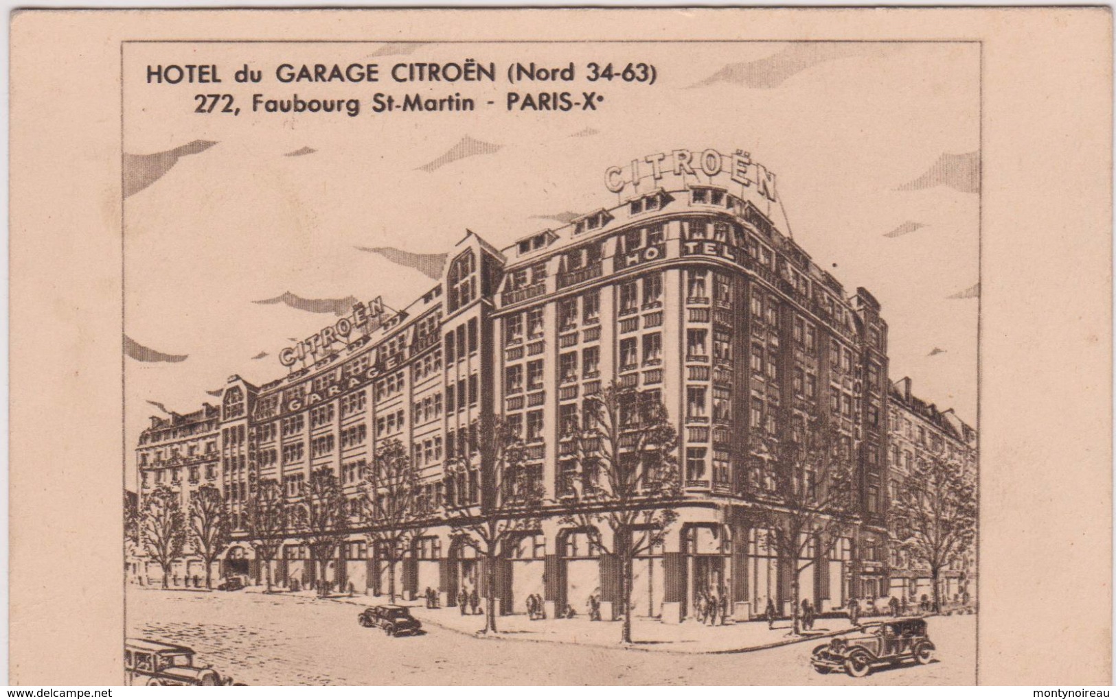 Paris : hotel du garage  Citroën ( nord 34-63) 10 em  arrondissement