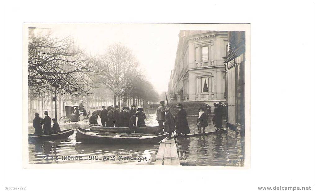 PARIS INNONDE 1910 - Avenue Montaigne -