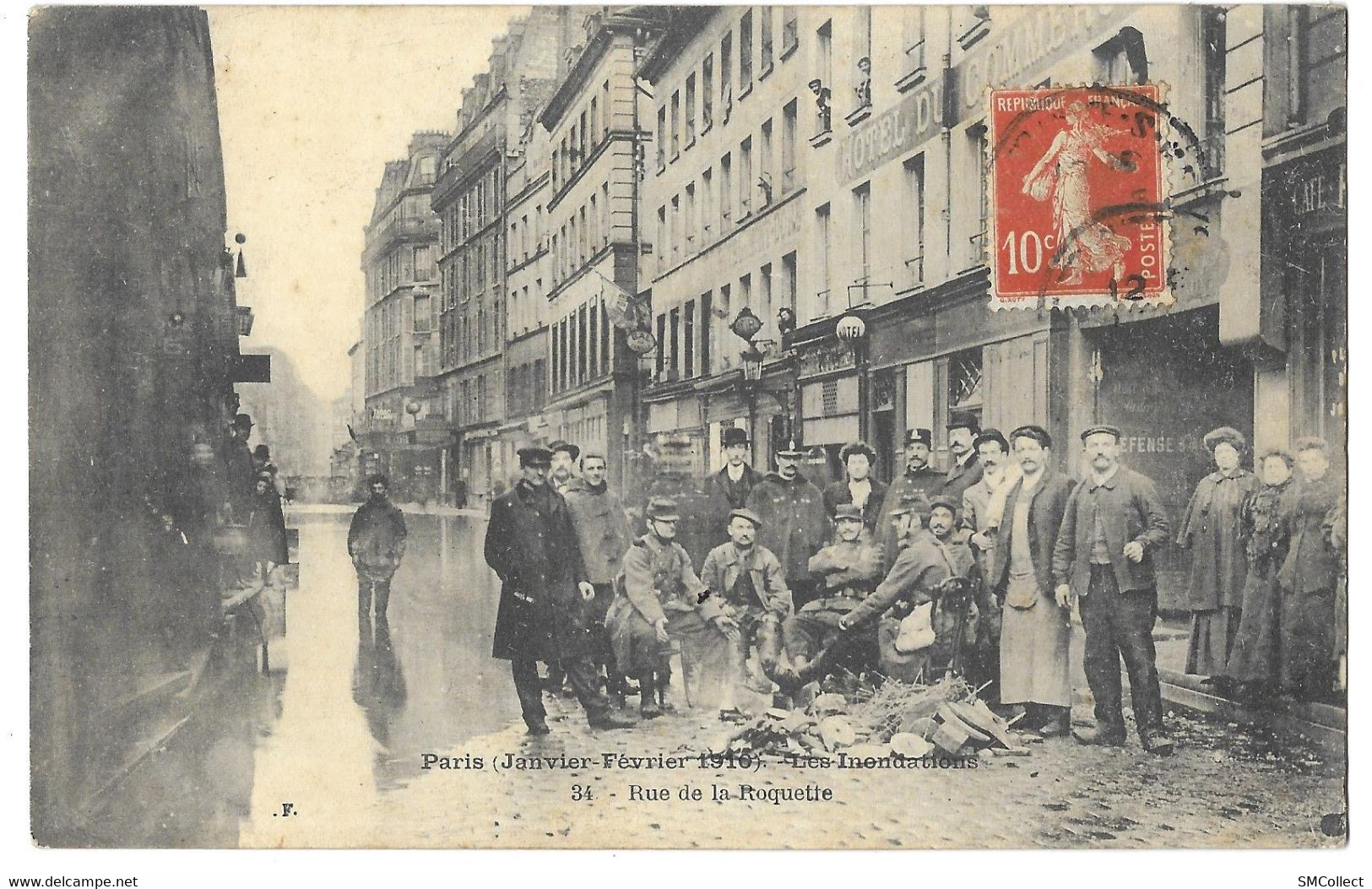 Paris, inondations 1910, rue de la roquette (808)