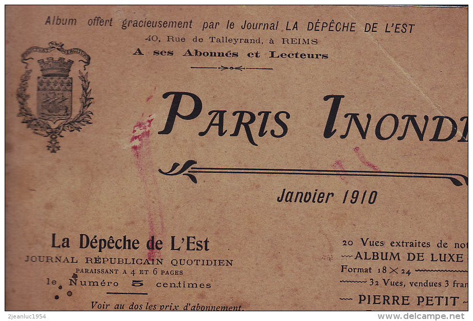 PARIS INONDE GRANDES VUES 1910                  20 TIRAGES