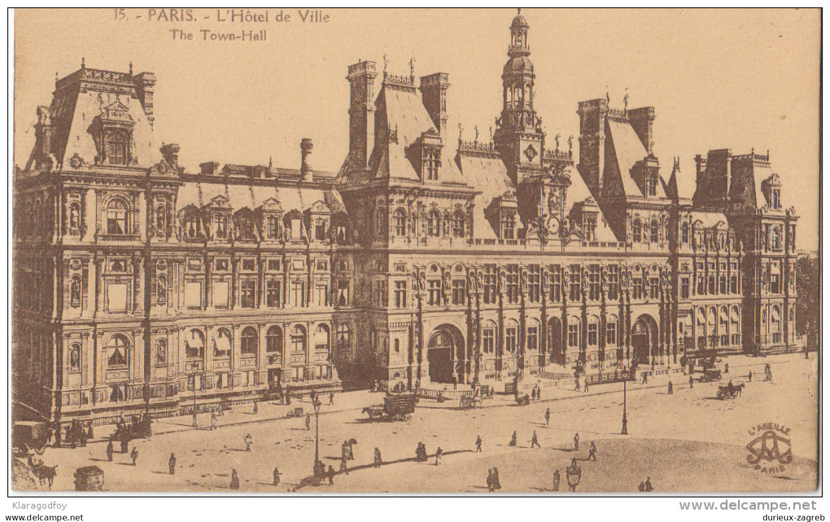 Paris L'Hotel de Ville old postcard travelled 19?? bb151109