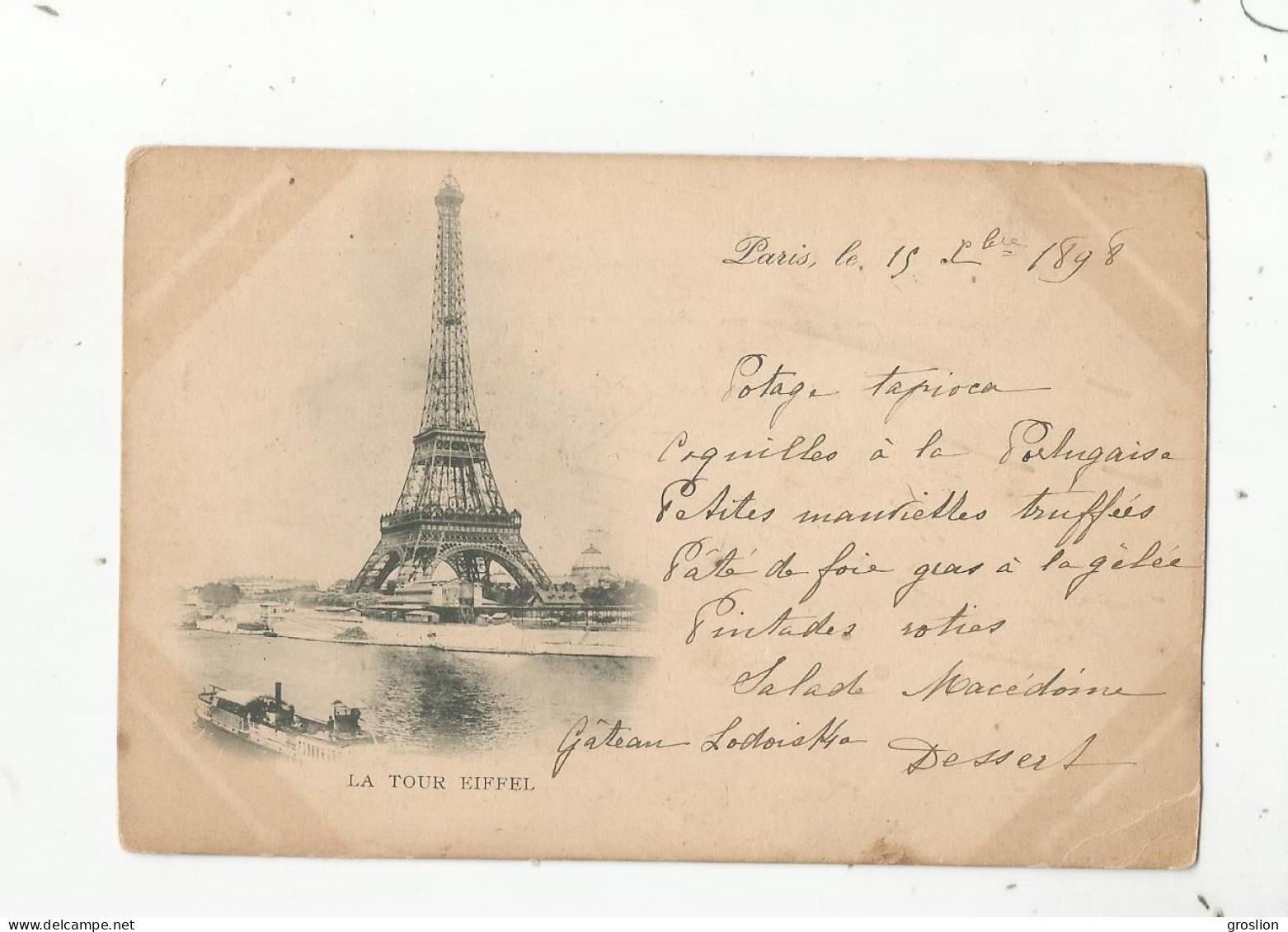 PARIS LA TOUR EIFFEL 1898