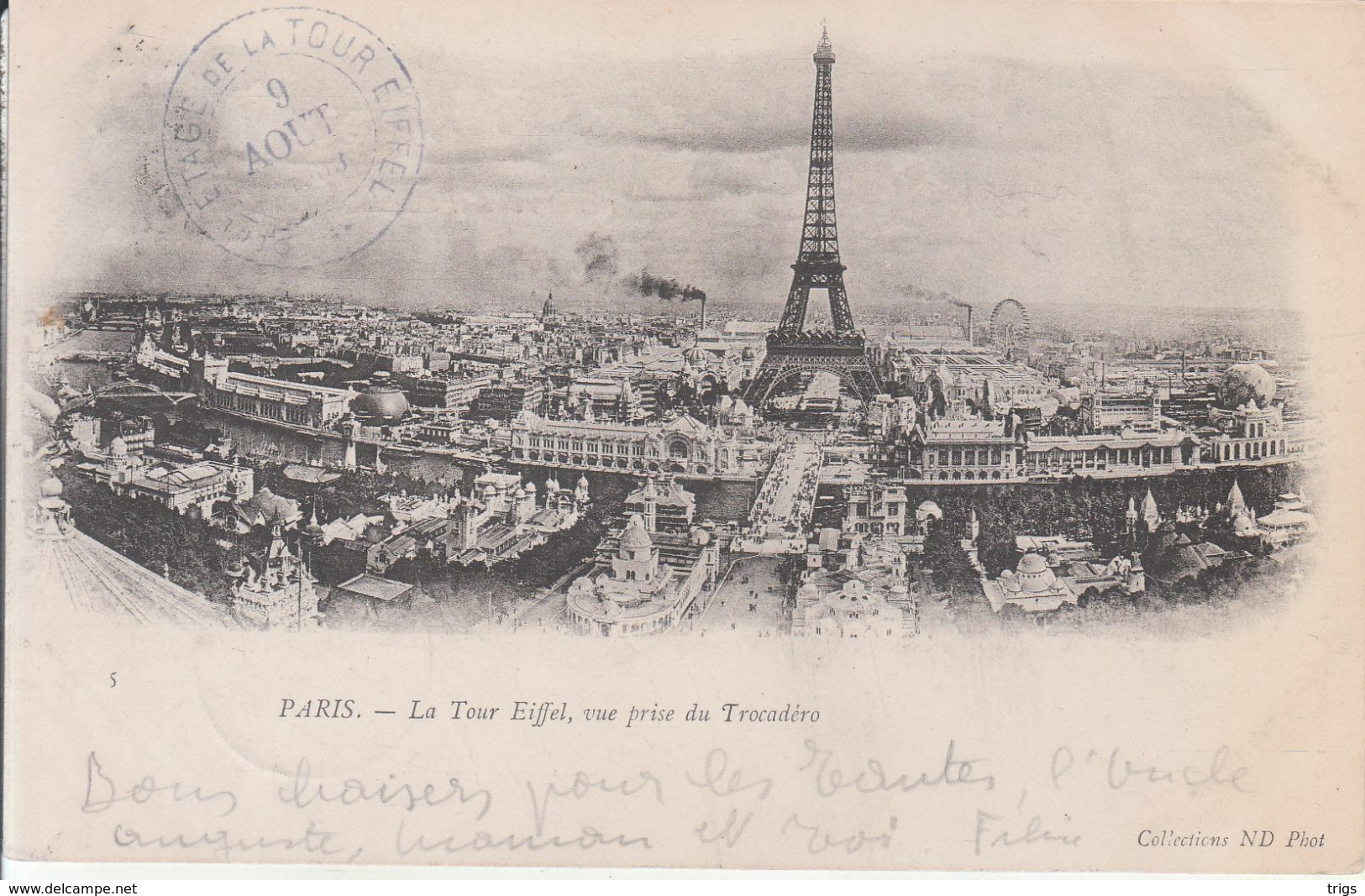 Paris - la Tour Eiffel, Vue prise du Trocadéro