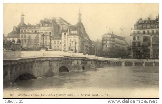 PARIS ... LE PONT NEUF  ... INONDATIONS 1910