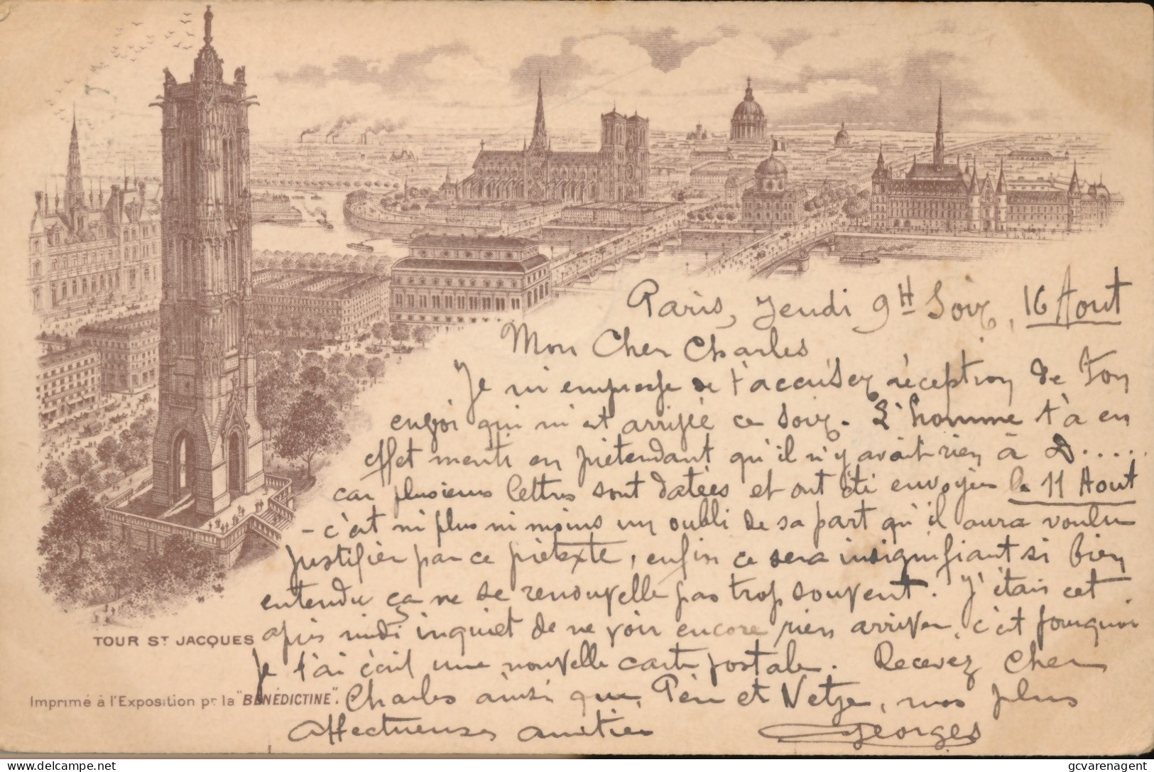 PARIS   LITHOGRAPHIE    1900