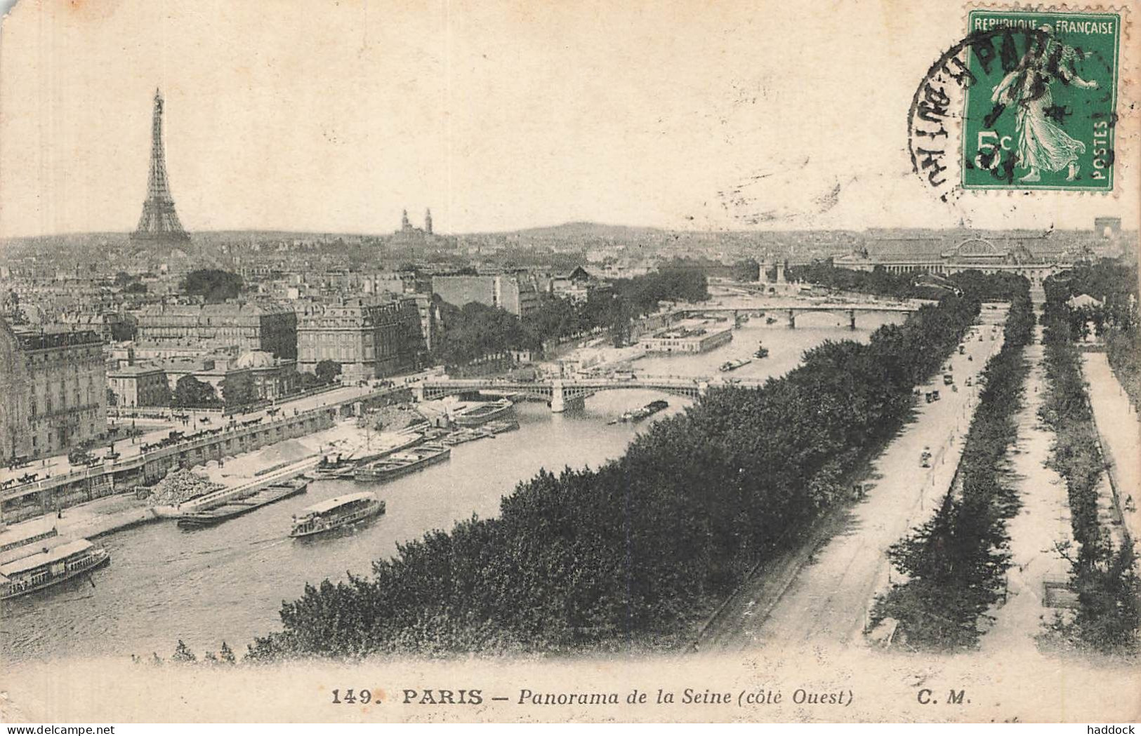 PARIS : PANORAMA DE LA SEINE (COTE OUEST)
