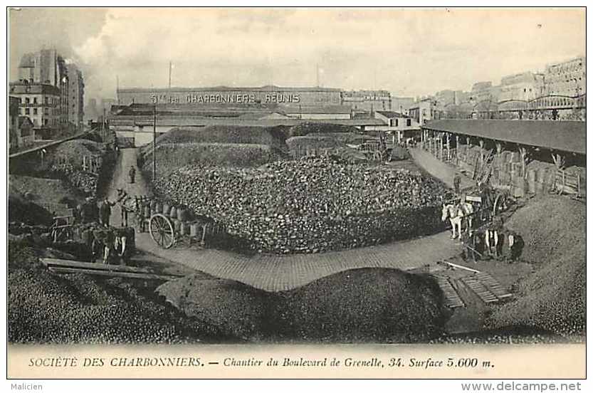 paris- réf A206 - société des charbonniers - 46-48, quai de la loire -chantier du boulevard de grenelle -