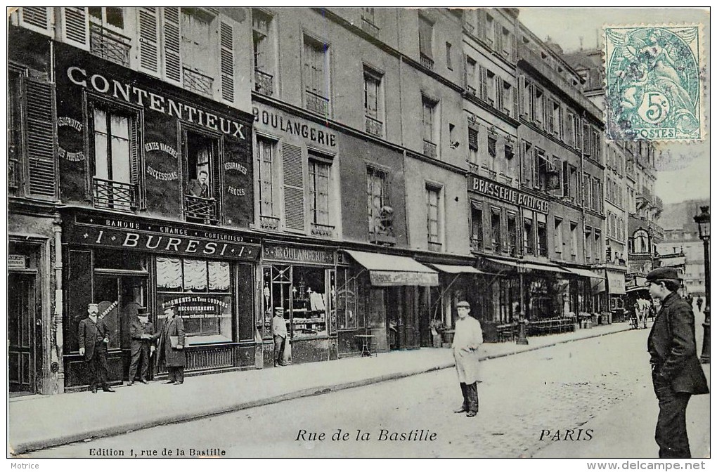 PARIS - rue de la bastille.(cachet banque buresti)