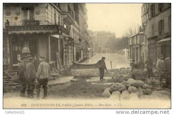 PARIS ... RUE GROS  ... INONDATIONS 1910
