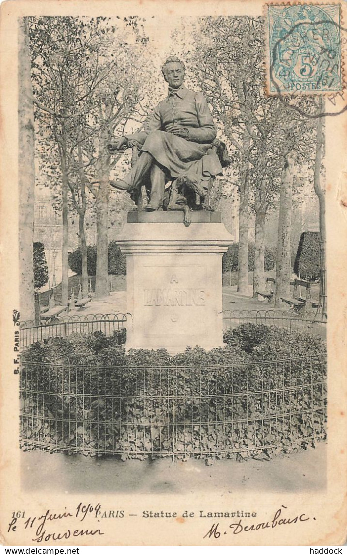PARIS : STATUE DE LAMARTINE
