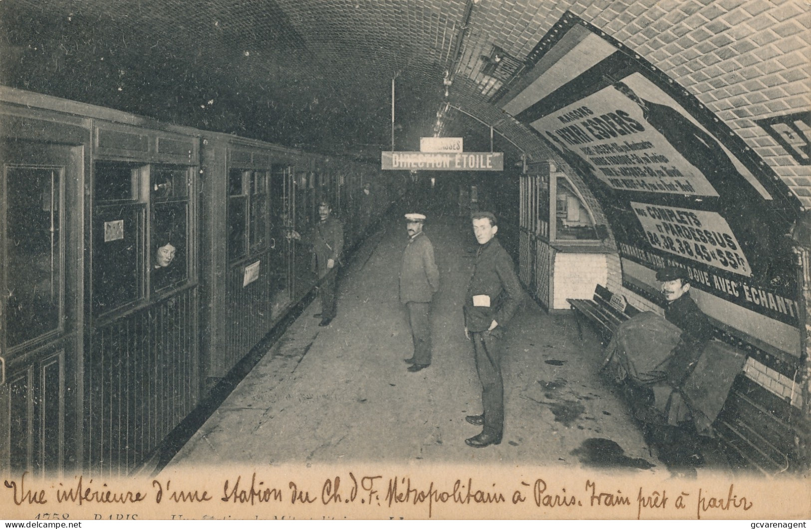 PARIS UNE STATION DU CH.V.F. METROPOLITAIN        2 SCANS