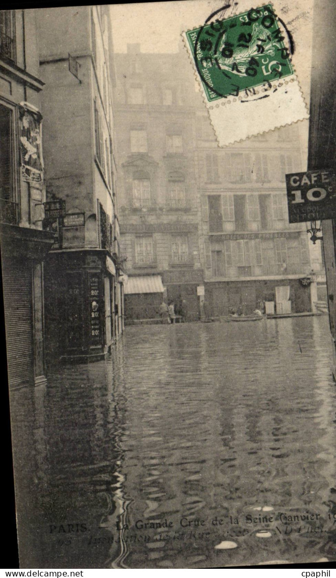 Paris VEnise CPA Inondations 1910 Rue Jacob