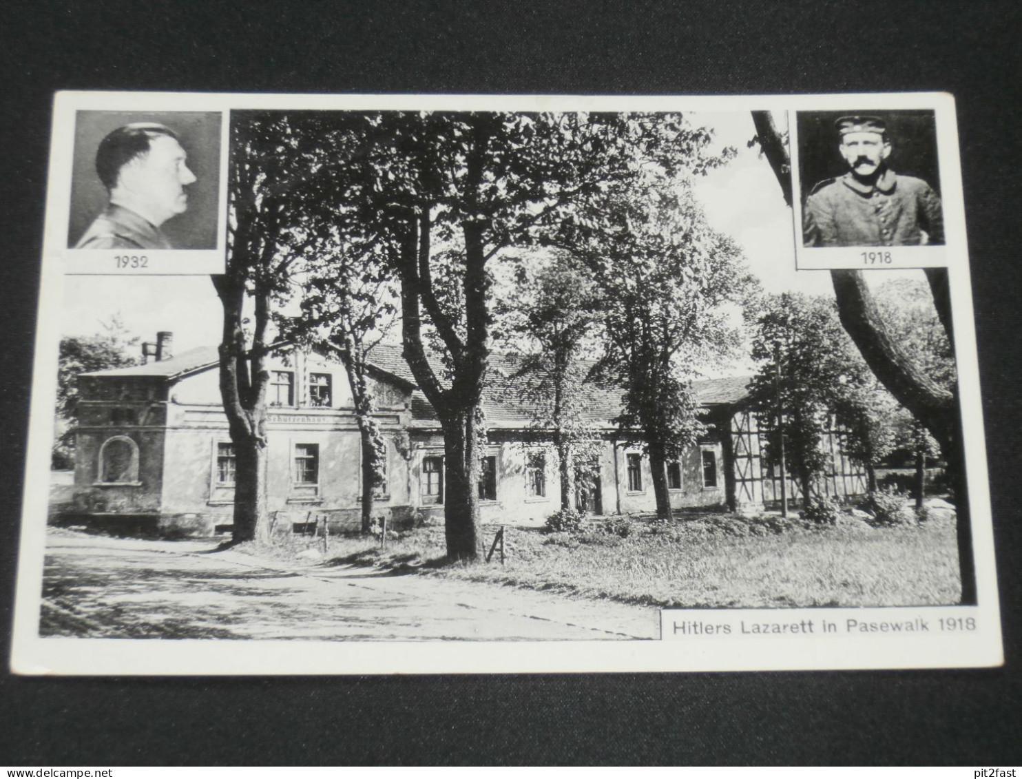 Pasewalk i. Mecklenburg , ca. 1940 , Lazarett von A. Hitler ,  Ansichtskarte , AK , CPA !!