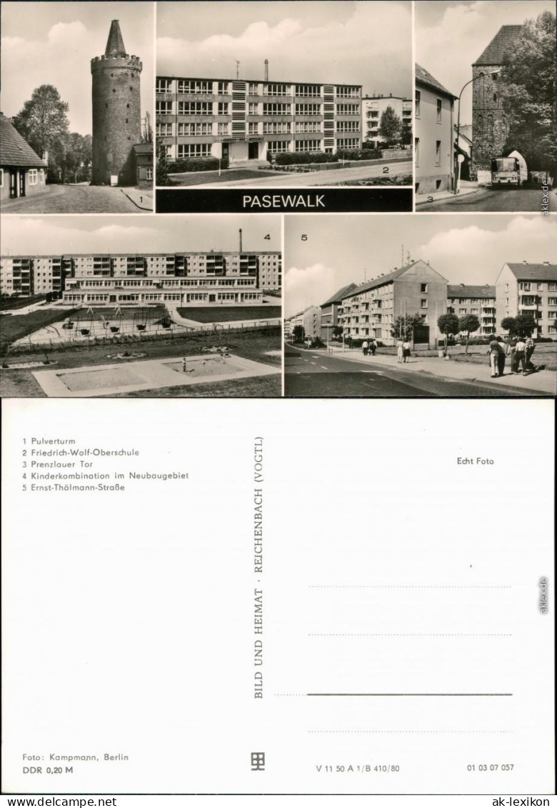 Pasewalk Pulverturm, Oberschule, Prenzlauer Tor, KITA, Ernst-Thäl.-Straße 1980