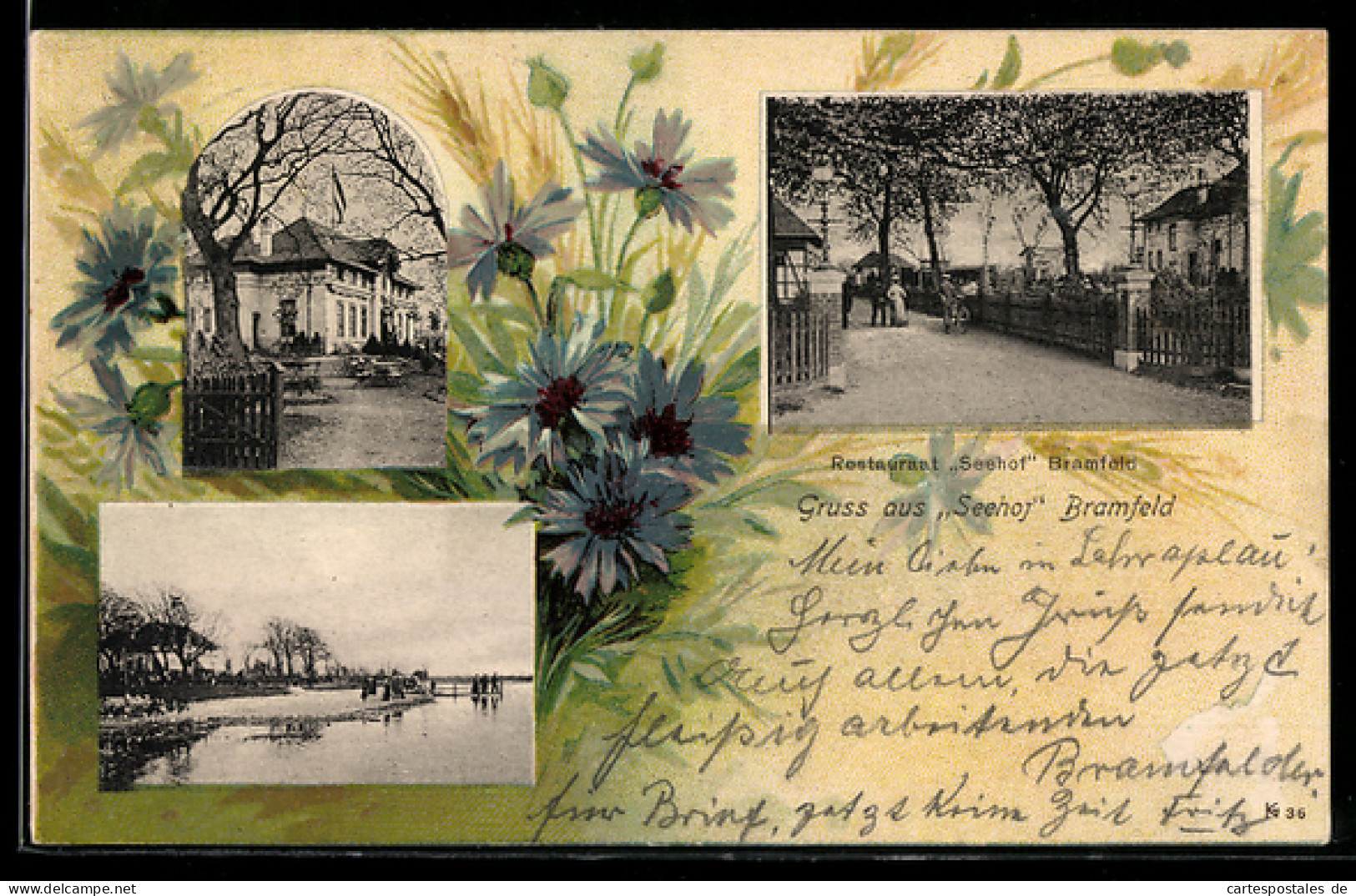 Passepartout-AK Hamburg-Bramfeld, Restaurant Seehof, Seeansicht