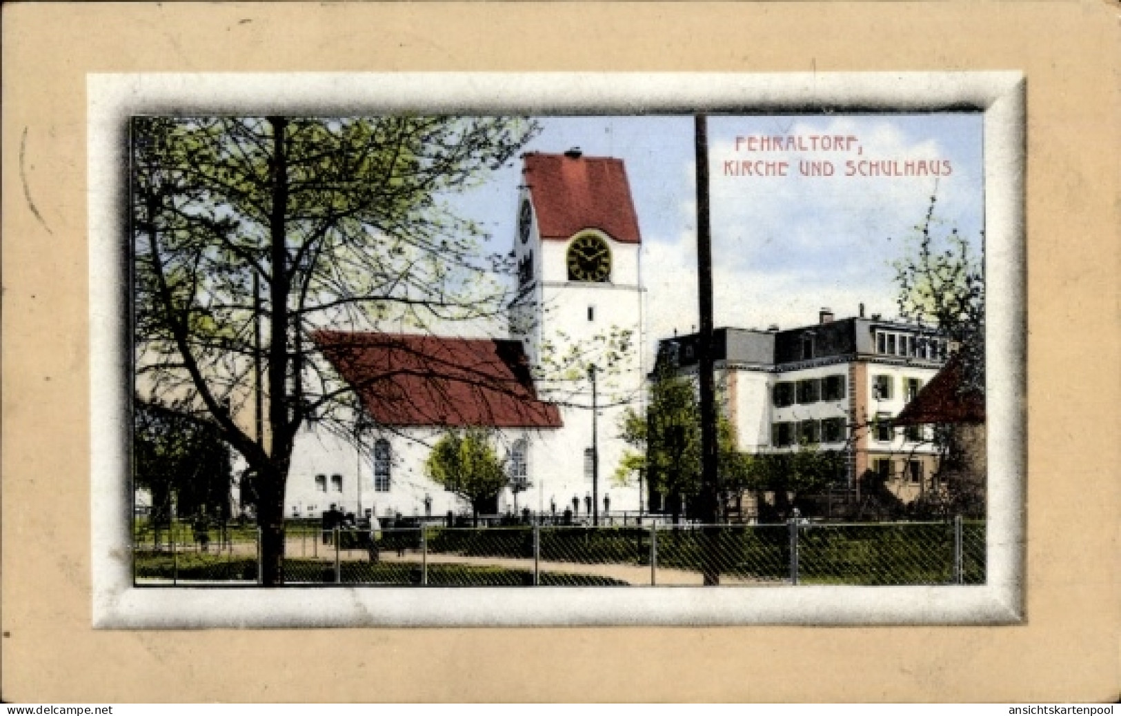 Passepartout CPA Fehraltorf Kanton Zürich Schweiz, Kirche und Schulhaus