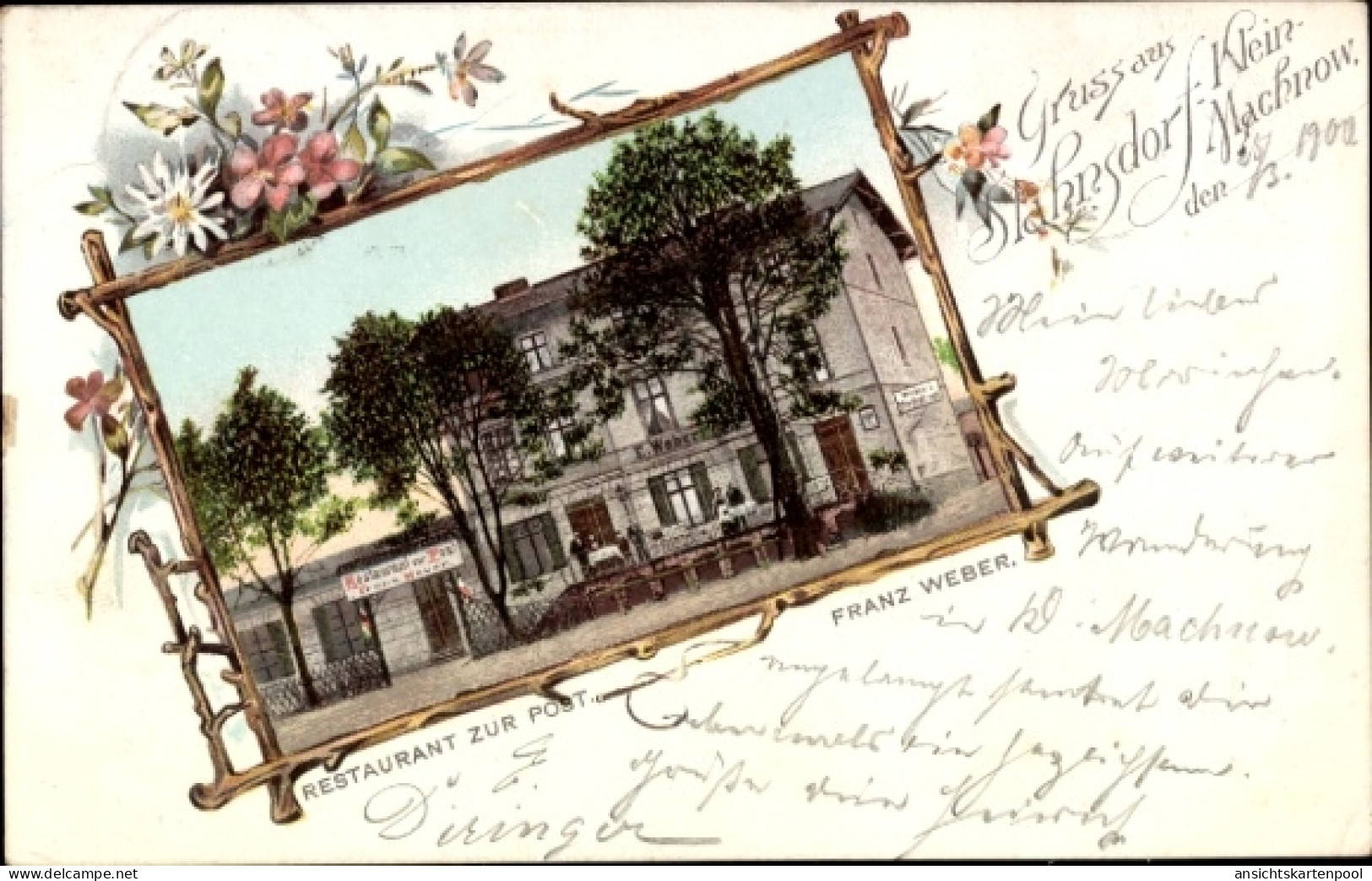 Passepartout CPA Stahnsdorf in Brandenburg, Restaurant zur Post, Franz Weber