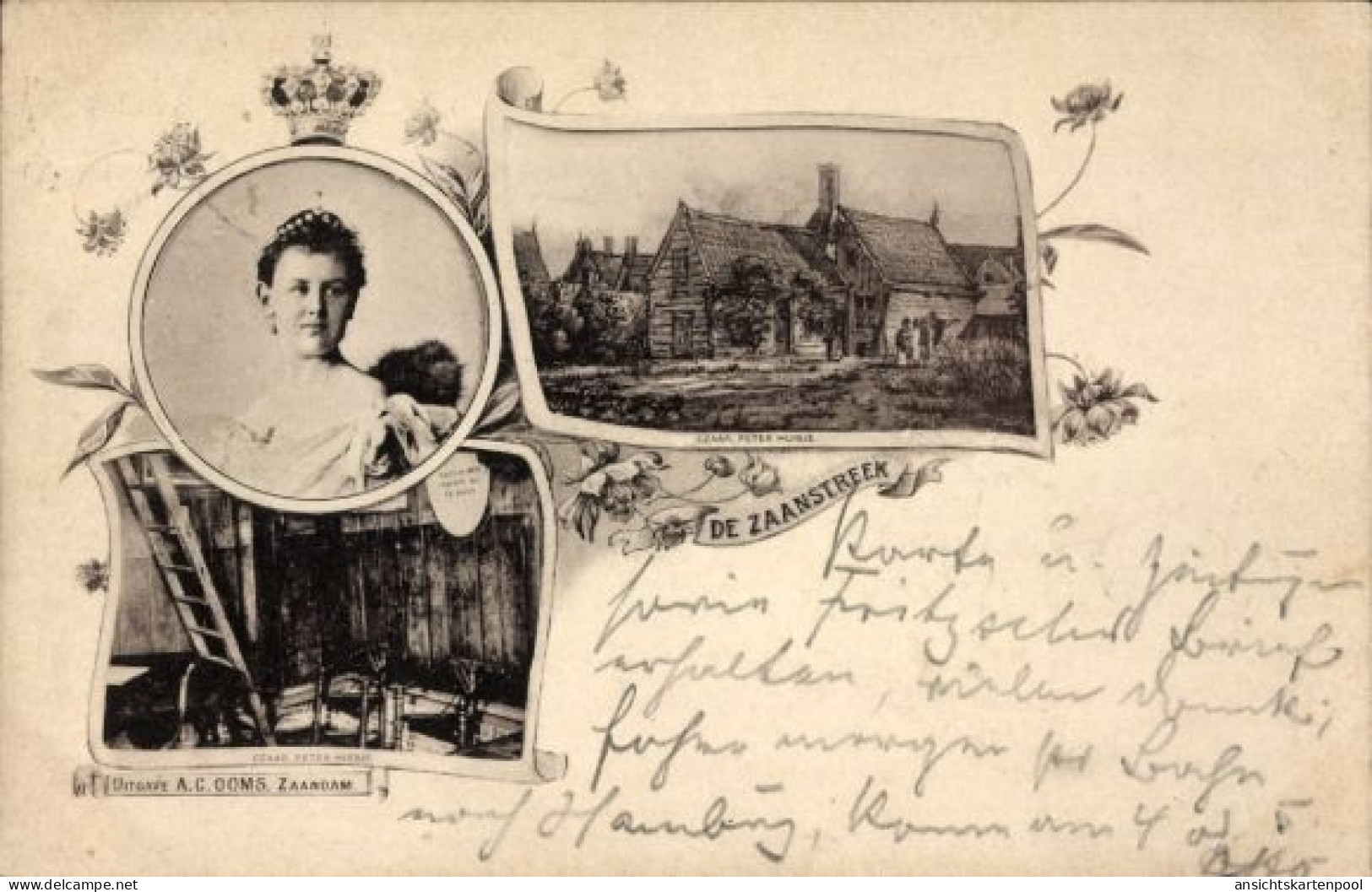 Passepartout CPA Zaandam Zaanstad Nordholland, Zaanstreek, Reine Wilhelmina der Niederlande