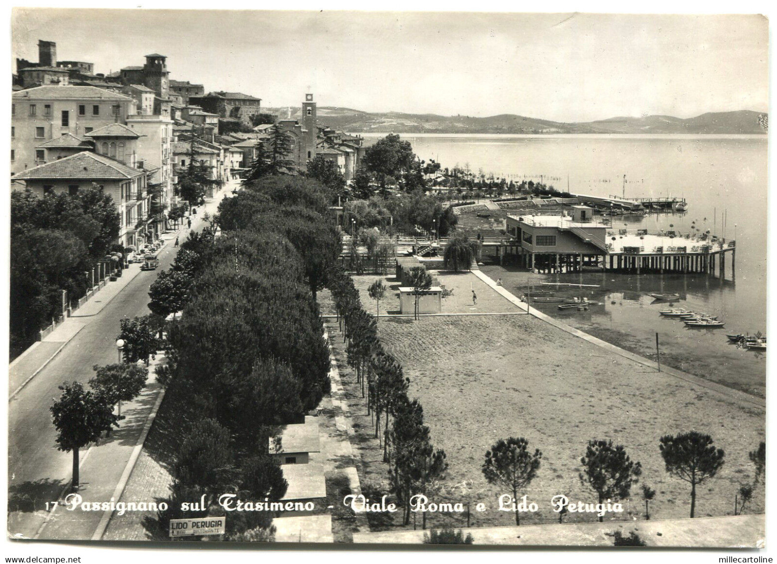 PASSIGNANO SUL TRASIMENO (PERUGIA), VIALE ROMA E LIDO PERUGIA, 1954